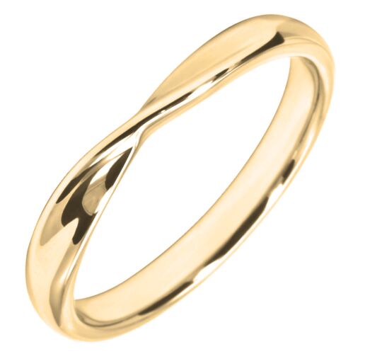 3mm Ribbon Twist Shaped Wedding Ring | W277